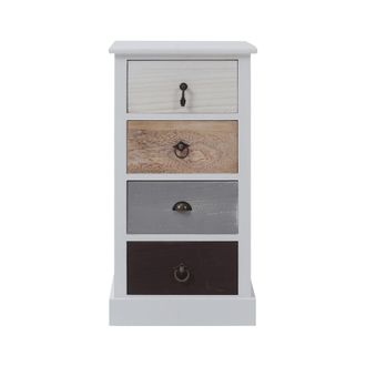 Mobili Rebecca Mobili Rebecca - Rebecca Mobili Cassettiera Comodino Mobile 4 Cassetti Bianco Marrone 69x37x27