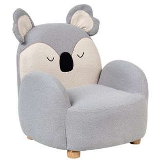 Beliani Sill&oacute;n Infantil Tapizado De Koala Para Ni&ntilde;os Gris Hervik