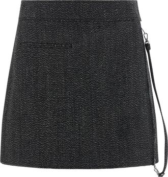 Courrèges zipped Caviar Mini Skirt