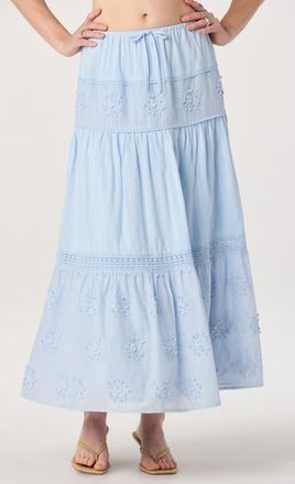 ASTR the Label Gwyn Embroidered Maxi Skirt in Light Blue at Nordstrom, Size X-Large