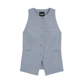 HUGO BOSS Dames, Jassen, Blauw, Maat: M Wol