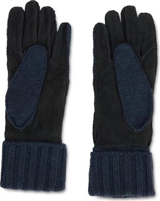 Moorer Guantowavesuede - Dames - Handschoenen - Blauw - 7 IN - Katoen - Accessoires