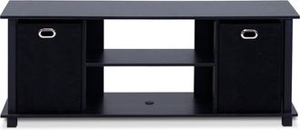 Furinno Econ Entertainment Center w/Storage Bins, Black