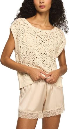 Lucky Brand Open Stitch Sweater in Whitecap Gray at Nordstrom, Size X-Small