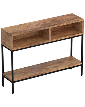 Worldwide Home Furnishings Nspire Solid Wood And Metal Console Table With Storage