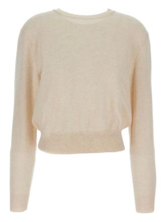 Lisa Yang Geribbelde sweater met ronde hals - Beige