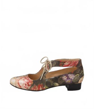 Django & Juliette Womens Ewing Leather Flat Shoe In Vintage Floral