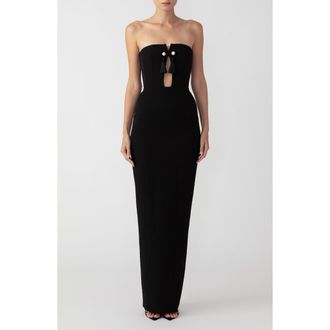 Sau Lee Imani Strapless Gown in Black at Nordstrom, Size 00