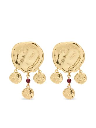Anni Lu hammered disc drop earrings - Gold