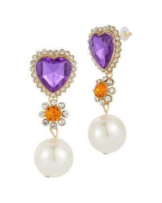 Sphera Milano Plated 19.5Mm Pearl Cz Earrings
