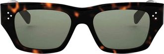 Celine Tortoiseshell Square Frame Sunglasses - Brown