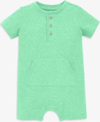 primary Baby Heathered Henley Shortie in Clover at Nordstrom, Size 12-18M