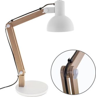 Fabrilamp Sobremesa Darci 1xe27 Al.reg.xd.35cm Blanco/madera Natural