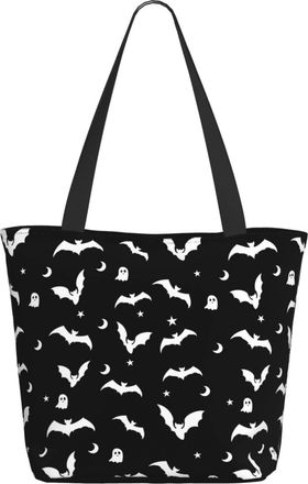AOOEDM Halloween Goth Bats And Moon Ladies Shopping Bag 13x11x7in.The Perfect ValentineS Day Gift.It Is The Best ValentineS Day Gift For Mom, Daughter, Wife,