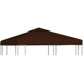 vidaXL Toldo De Cenador 2 Niveles Marr&oacute;n 310 G/m&sup2; 3x3 M Vidaxl Marr&oacute;n
