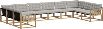 vidaXL Conjunto De Sof&aacute;s De Exterior 10 Uds. Blanco Y Gris Claro Vidaxl