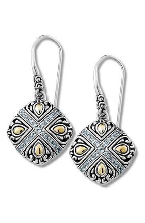 Samuel B. Two-Tone Black Spinel Drop Earrings in White at Nordstrom Rack
