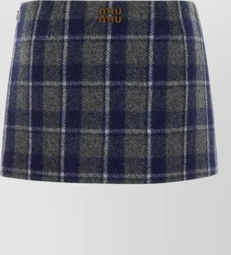 Miu Miu wool embroidered mini skirt