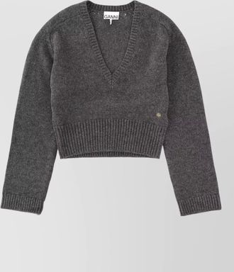 Ganni v-neck wool sweater