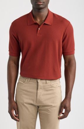 Nordstrom Pima Cotton Piqu&eacute; Polo in Red Fire at Nordstrom, Size Xx-Large