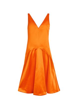 J.W.Anderson Flared Satin Midi Dress - Orange - 6 (UK6 / XS)