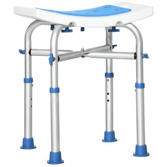 HOMCOM Adjustable Shower Stool with Suction Foot Pads for Elderly Disabled | TJ Hughes