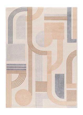 Atticgo Alfombra geom&eacute;trica beige/multicolor 160x230 cm