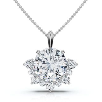 Pompeii3 Certified 3.25Ct Diamond Pendant 14k Gold 18 Womens Necklace Lab Grown FG/VS