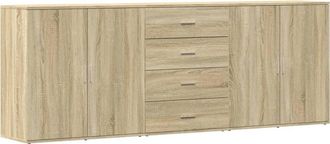 vidaXL Vidaxl - Aparadores 3 Uds Madera Contrachapada Color Roble Sonoma