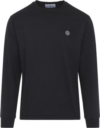Stone Island Black Crewneck Logo T-Shirt