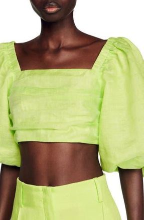 Sandro Blonville Crop Top in Anis at Nordstrom Rack, Size 2 (Fits Like 4-6 Us) / 38 Eu