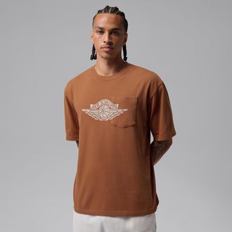 Nike Jordan Mens Jordan Flight Essentials Pocket T-Shirt in Brown | IO2084-281