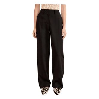 Ulla Johnson Broeken, Dames, Zwart, M, Polyester, Ames Barrell Leg Broek