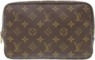 Louis Vuitton Tweedehands Canvas Louis Vuitton tassen - Dames - Vintage Clutch - Bruin - ONE Size - Vintage