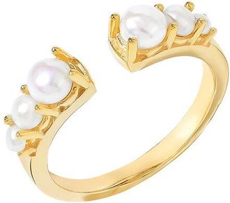Tiramisu 14K Over Silver 1.32 Ct. Tw. Pearl Bypass Ring