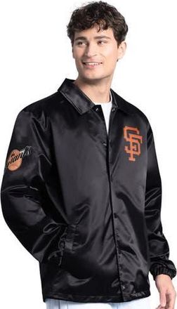 Starter Mens Starter Black San Francisco Giants Cooperstown Collection Point Man Full-Snap Coaches Jacket at Nordstrom, Size Xxx-Large