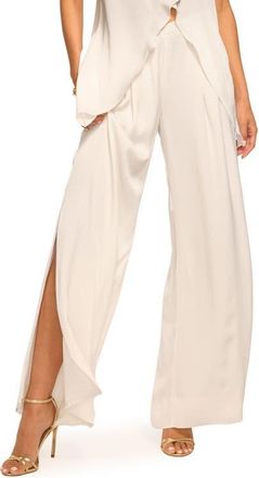 Ramy Brook Jolie Side Slit Crepe Pants in Ivory at Nordstrom, Size Xx-Small