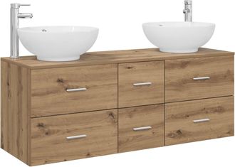 vidaXL Juego De Muebles De Ba&ntilde;o 3 Uds. Roble Artisan Vidaxl