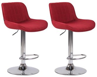 Clp Set de 2 Taburetes de bar regulable en Tela Rojo