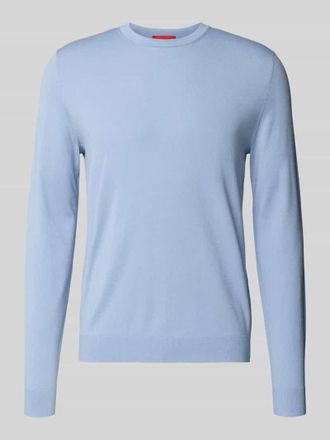 HUGO BOSS Regular Fit Strickpullover aus Viskose-Mix Modell SAN CODY-CV in Hellblau, Gr&ouml;&szlig;e XXL