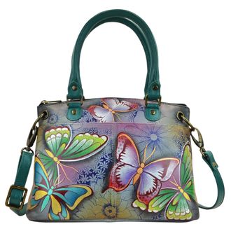 Anuschka Womens 8252-bpd Satchel Handbag | Leather, Butterfly Paradise, One Size