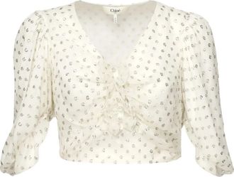 Chlo&eacute; silk top - White