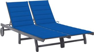 vidaXL Vidaxl - Tumbona De Jard&iacute;n 2 Personas Y Cojines Madera Maciza De Acacia