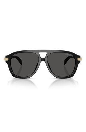 Michael Kors Grenada 56mm Aviator Sunglasses in Black /Grey Mono at Nordstrom