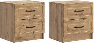 vidaXL Armario De Noche 2 Uds. Roble Artisan 43 X 34,5 X 44,5 Cm Vidaxl