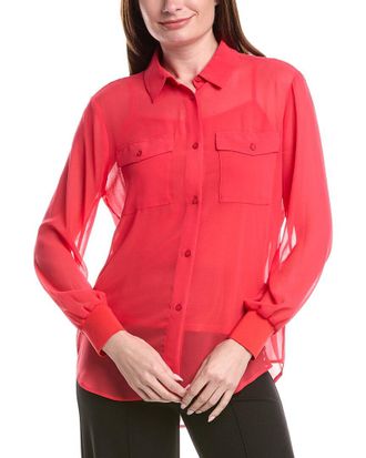 DKNY Dkny Button Down Chiffon Top