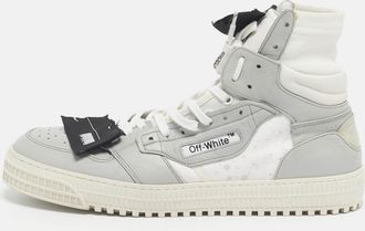 Off-white White/grey Canvas And Leather Off Court 3.0 High Top Sneakers