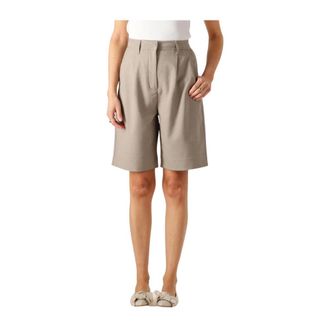 Copenhagen Muse Korte Broeken, Dames, Beige, M, Beige Tailor Bermuda Shorts