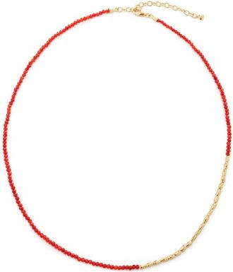 Monica Vinader Mini Nugget Gemstone Beaded Necklace - women - Recycled Silver/18kt Gold Vermeil - One Size