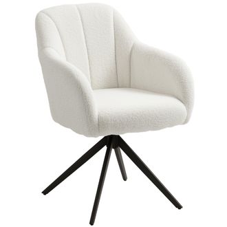 HOMCOM 360 Degree Swivel Accent Chair - Teddy Fleece Fabric Armchair for Bedroom | TJ Hughes